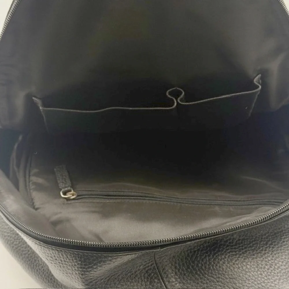 Cole Haan Black‎ Pebble Grain Leather Backpack Mens Commuter Travel Bag Luxury
